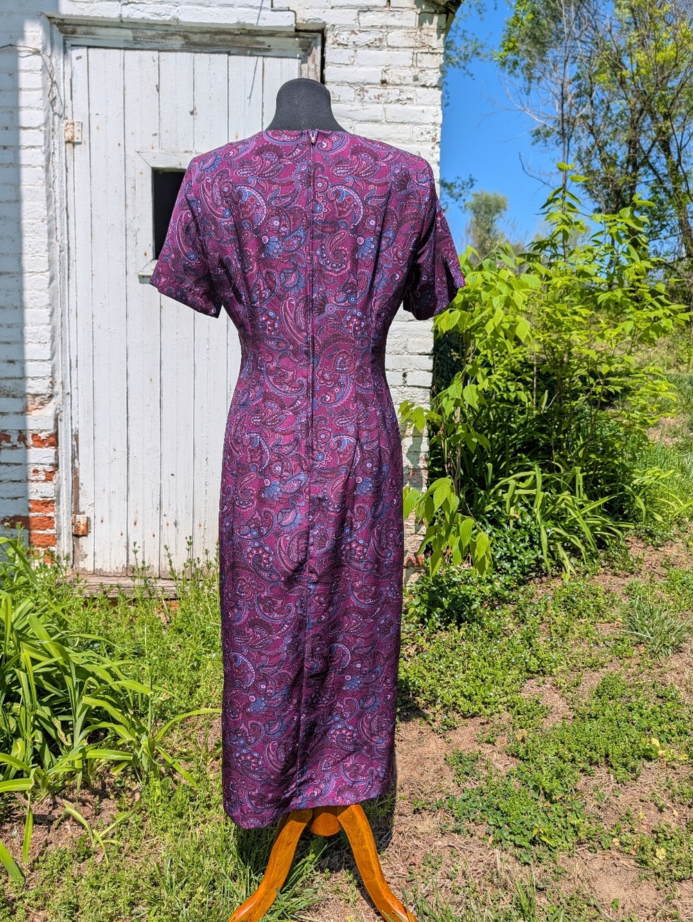 Purple Paisley Maxi Dress - Picture 3 of 4